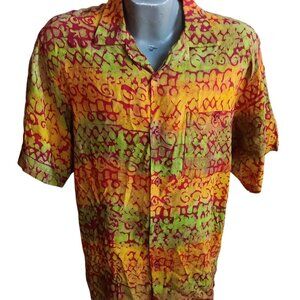 Vintage Mens Hawaiian Shirt Large 1980's Vacation Dad Made in Trinidad